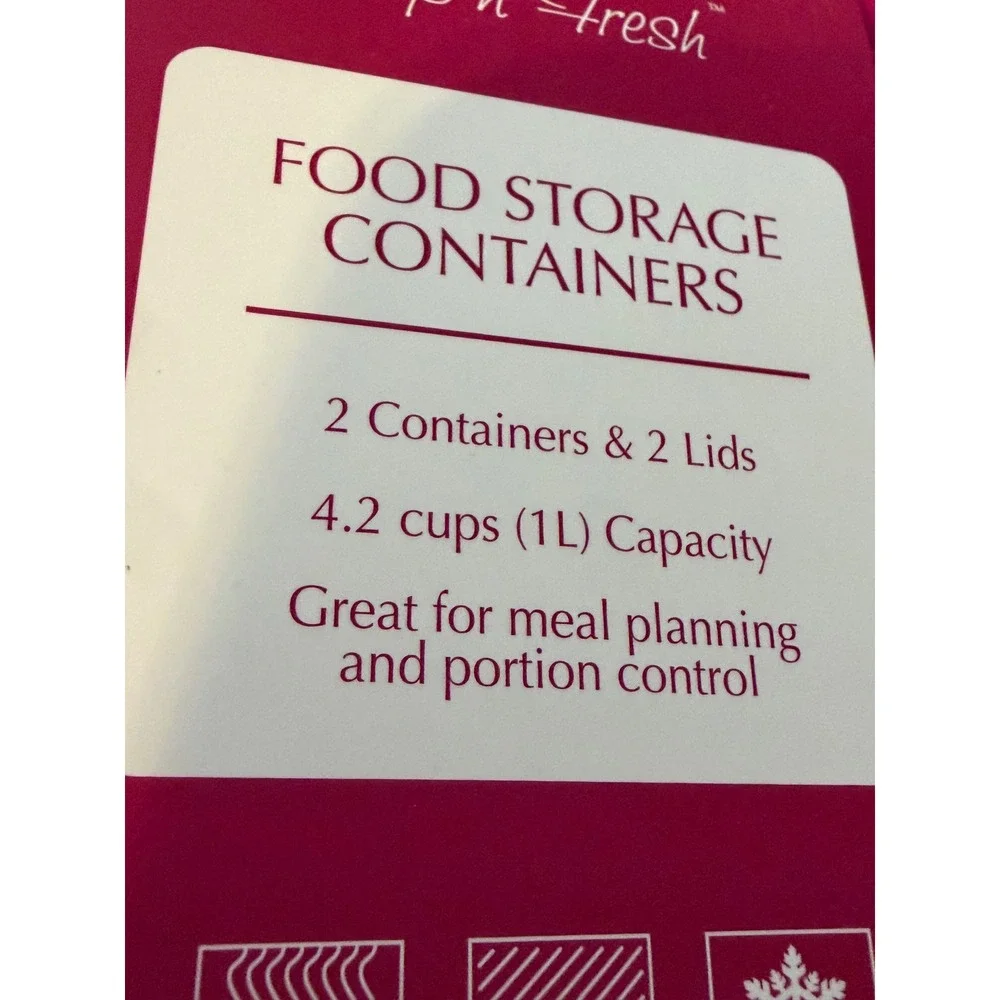 Flip n Fresh Gossi Cherry Checkered Food Storage Containers 4pc Set Pink Blue